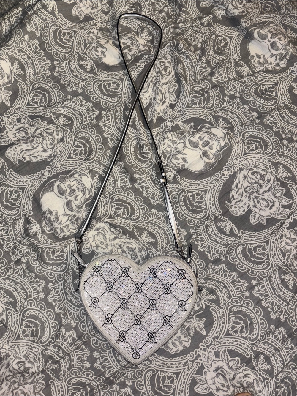 Victoria's Secret Silver Heart Crossbody Bag